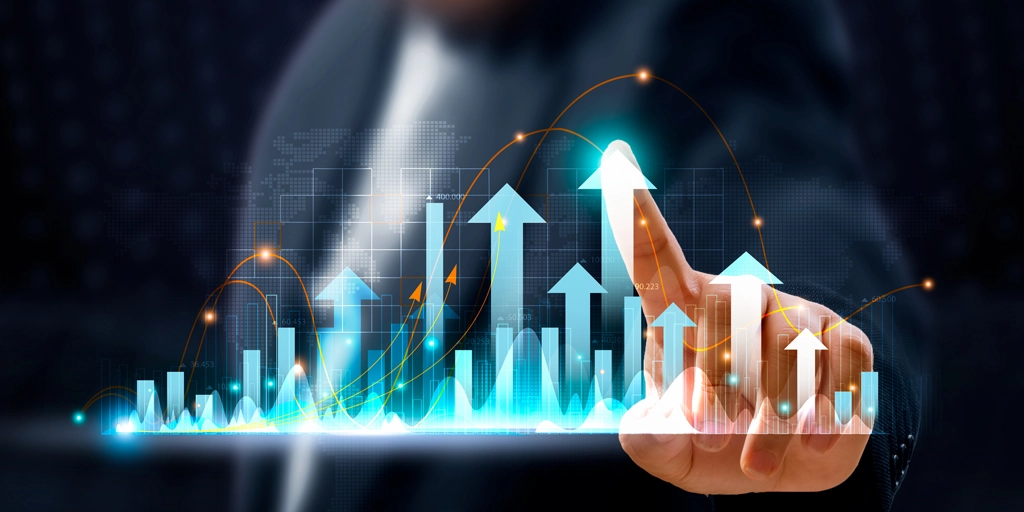 Financial planning and investment growth chart showing steady long-term wealth building success