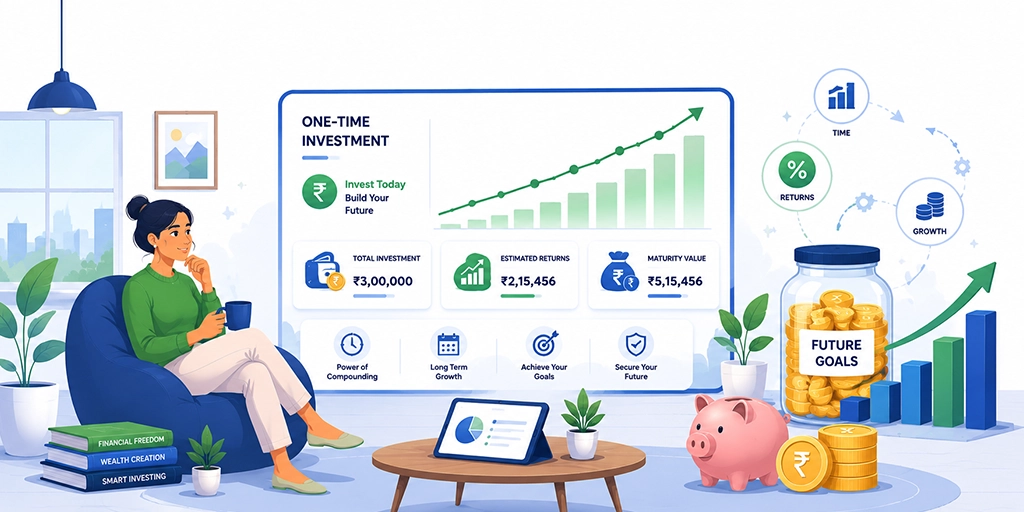 Estimate lumpsum investment growth & maturity value online. Enter amount, rate & tenure for results