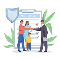 Expert consultant discussing term investment plans with client for financial security